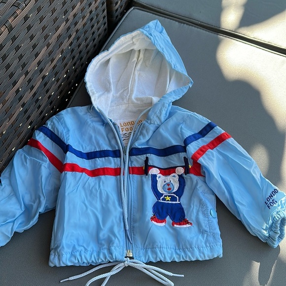 Vintage Toddler London Fog Jacket blue bear 12 months - Picture 1 of 6